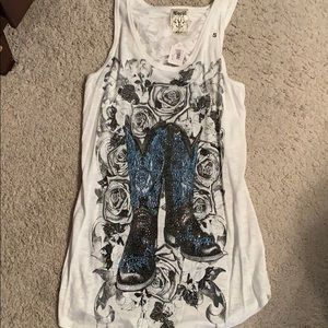 Cowgirl boots tank top